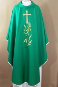 ornat Krzyż oliwny zielony