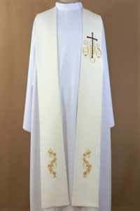 stuła Krzyż Chrystusa biała