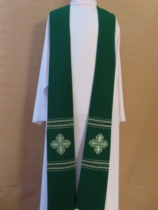 stuła zielona mereżkowa - Krzyż Pauper